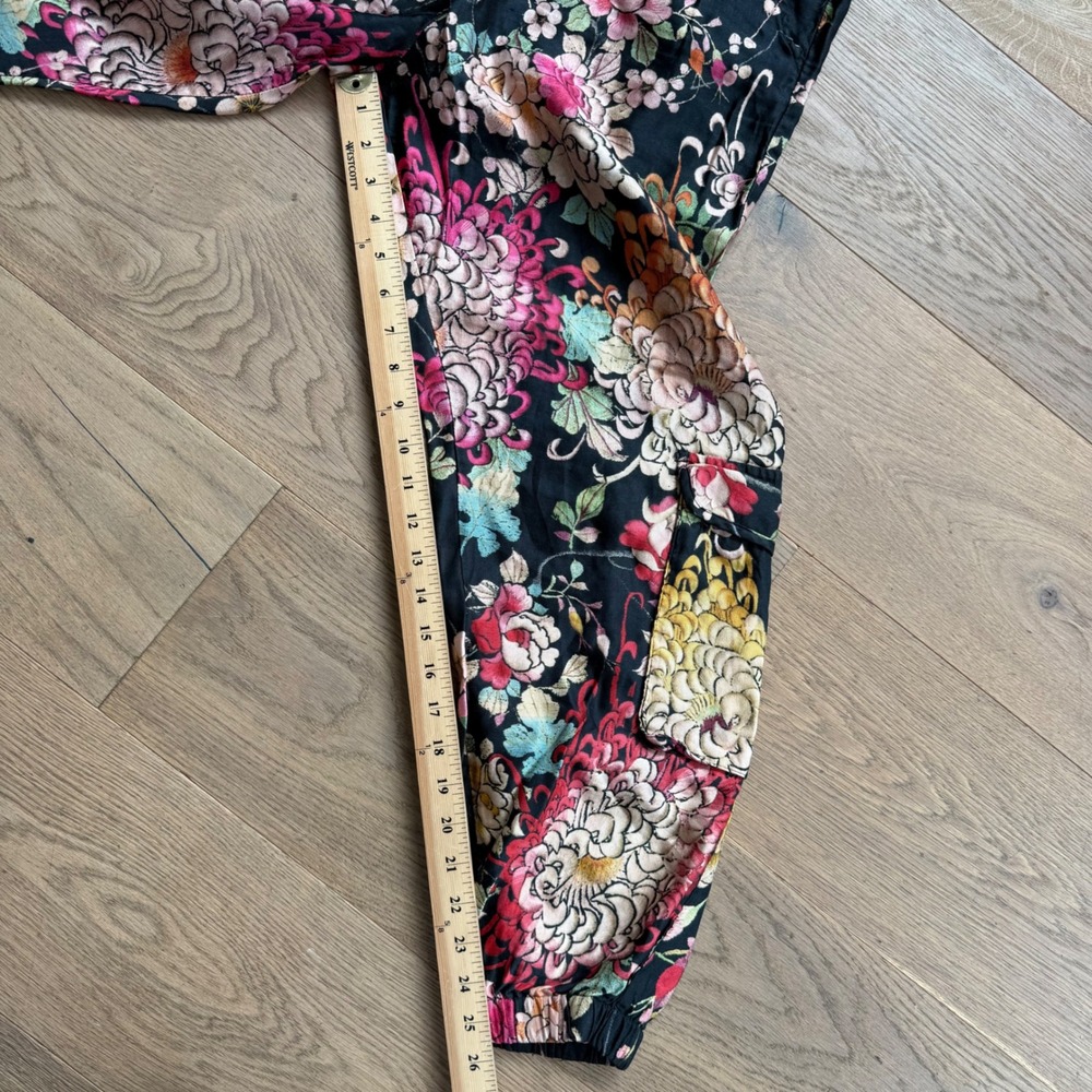 Biya Johnny Was Floral Linen Blend Cargo Jogger Pants B6041880 Multicolor Large - Picture 6 of 7